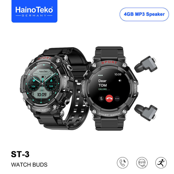 Haino Teko ST-3 Smart Watch with Earbuds