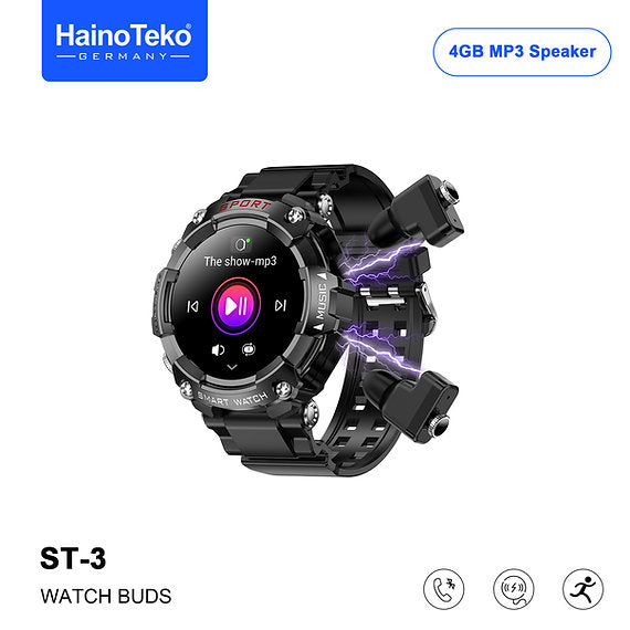 Haino Teko ST-3 Smart Watch with Earbuds