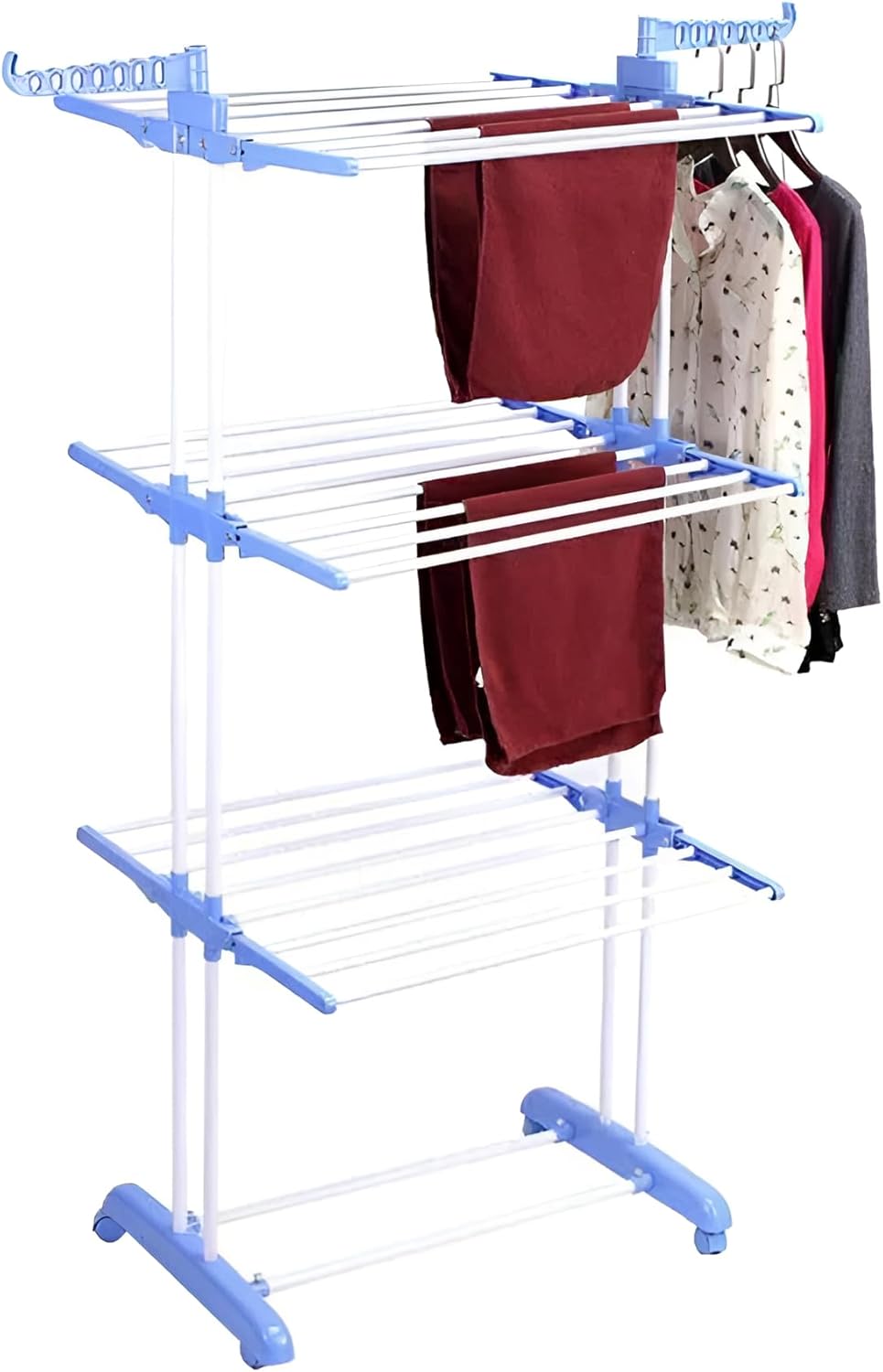 3 Tier Stainless Steel Double Pole Cloth Drying Stand