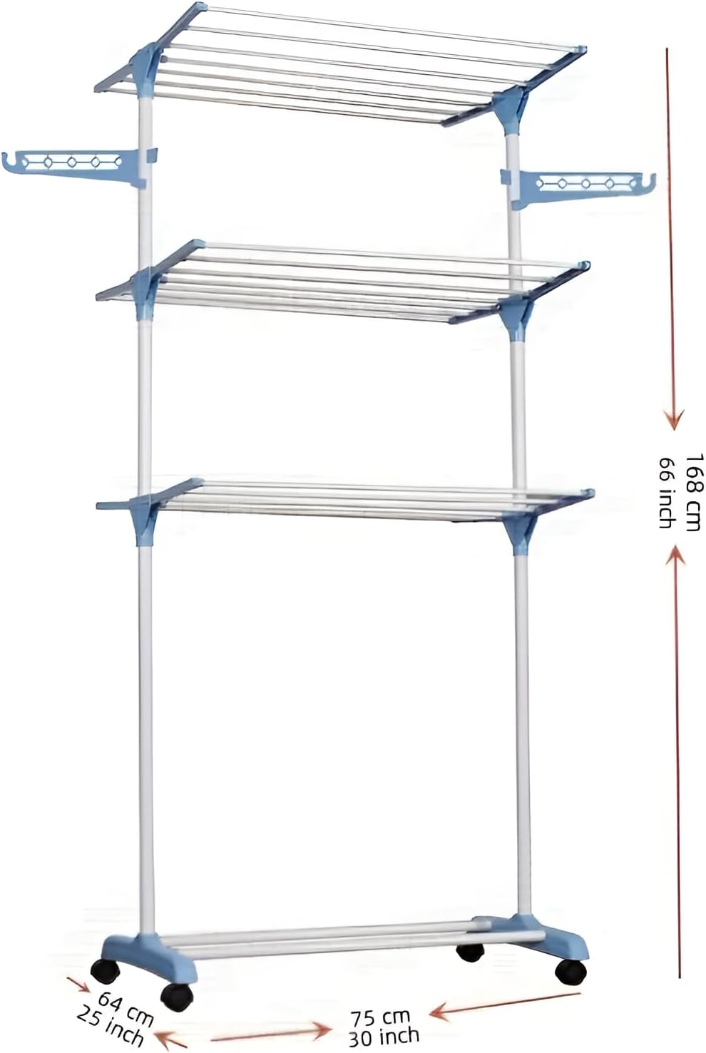 3 Tier Stainless Steel Double Pole Cloth Drying Stand