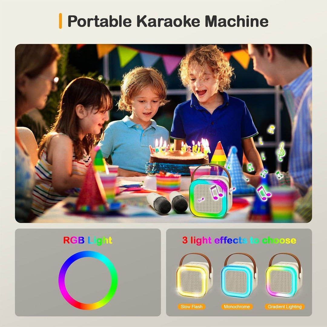 Karaoke LED Speaker with 2 Microphones