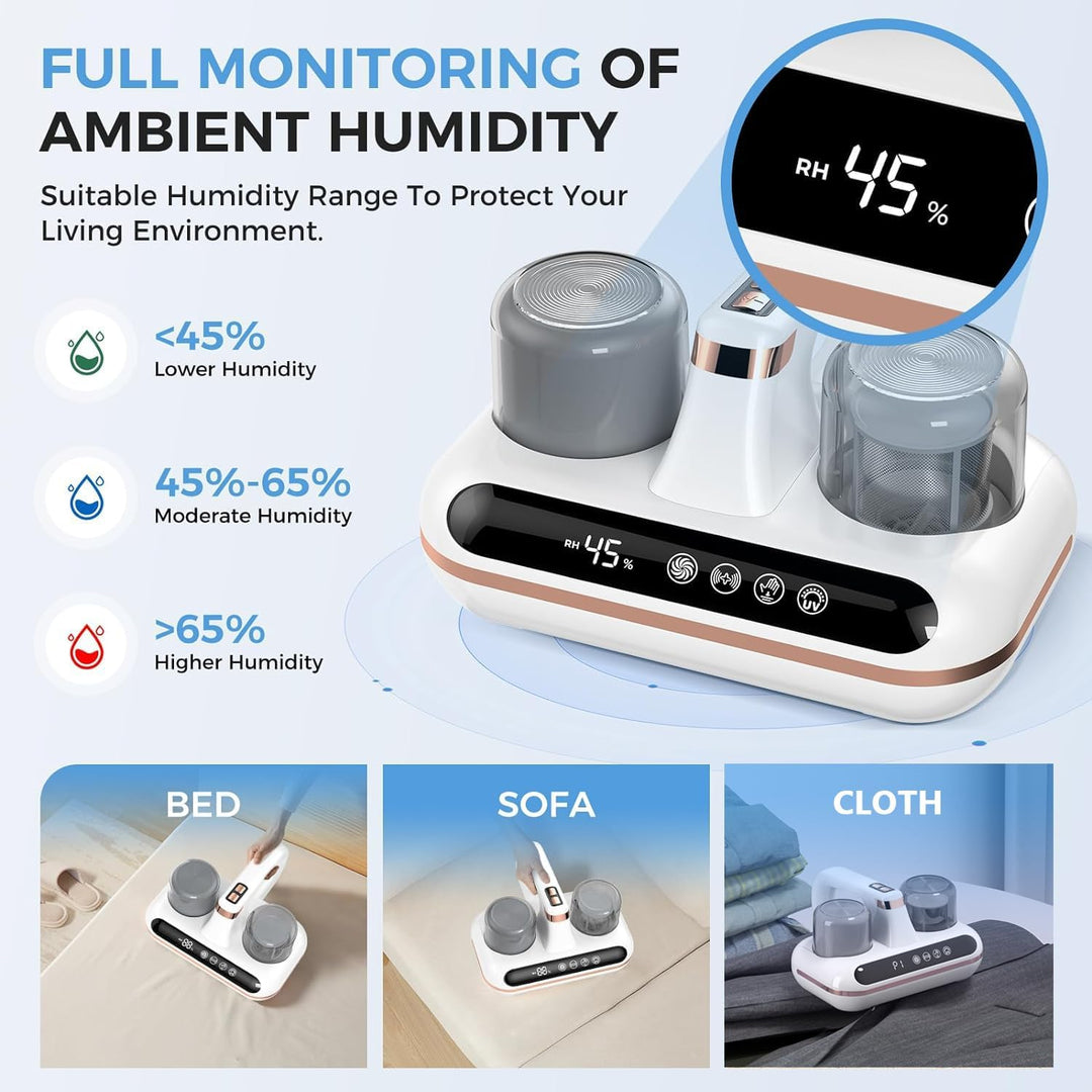 Handheld UV Vacuum Cleaner Ultrasonic Dust & Mite Controller