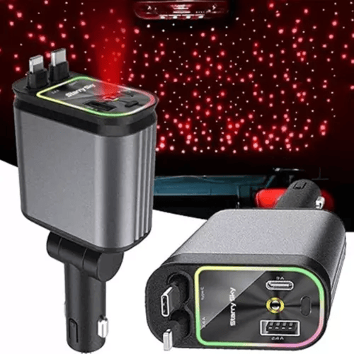 🔥HOT SALE 49% OFF🔥120W 4-in-1 Car Phone Charger With Star Light